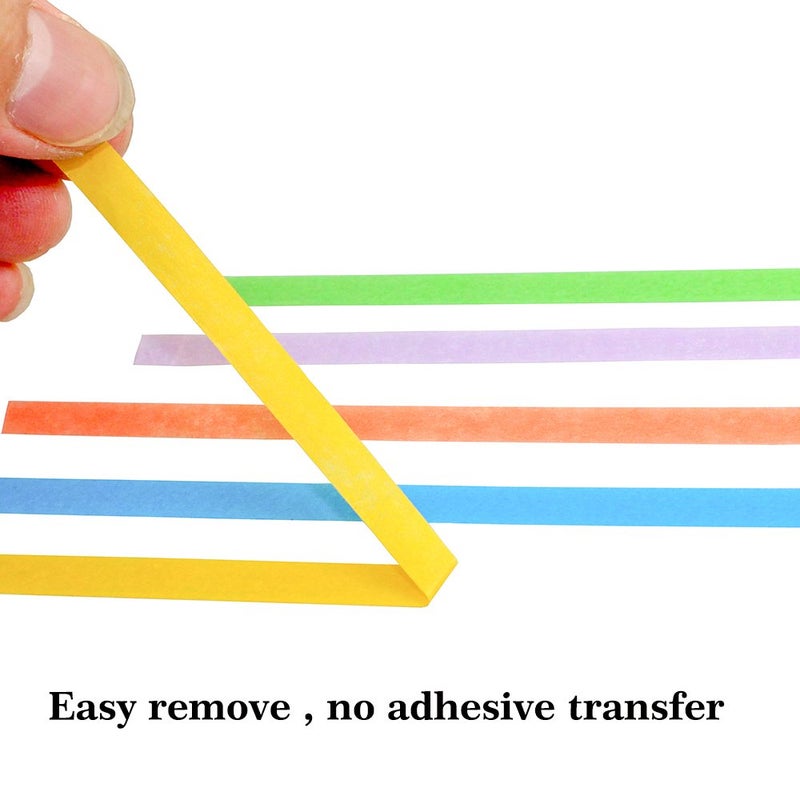JINBING 6Rolls Washi Masking Tape for DIY Nail Arts Drawing Pattern Making 2mm 2.5mm 3mm 4mm 5mm 6mm x 25m (Yellow) - Image 4
